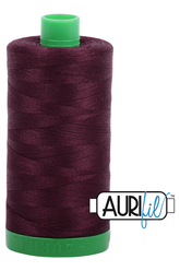 Aurifil Mako 40wt 2-ply Cotton 1000 m 1094 yd. spool - 2465 Very Dark Brown